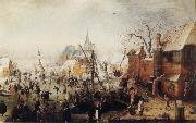 Hendrick Avercamp Winter Scene at Yselmuiden oil painting artist